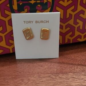 Tory Burch Gold Bar Style Earrings